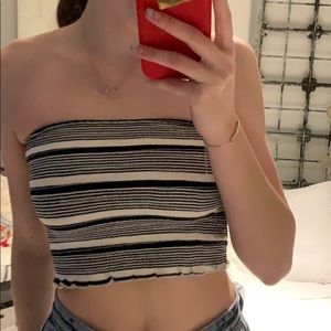 striped tube top